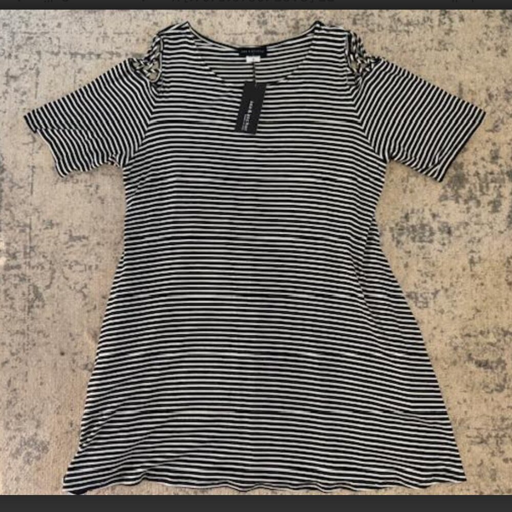 Sea & Anchor NEW Blue & White Striped Mid-length Dress Nautical Boating Beach XL